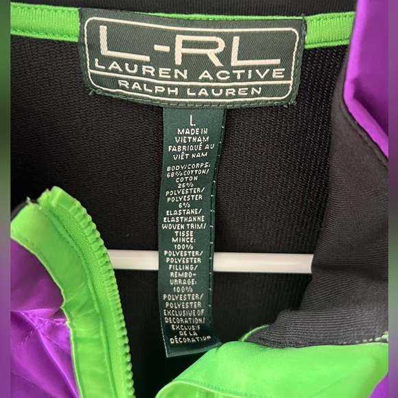 Lauren Active Ralph Lauren Women's Size L Fleece Quilted Jacket Full Zip - Picture 3 of 6